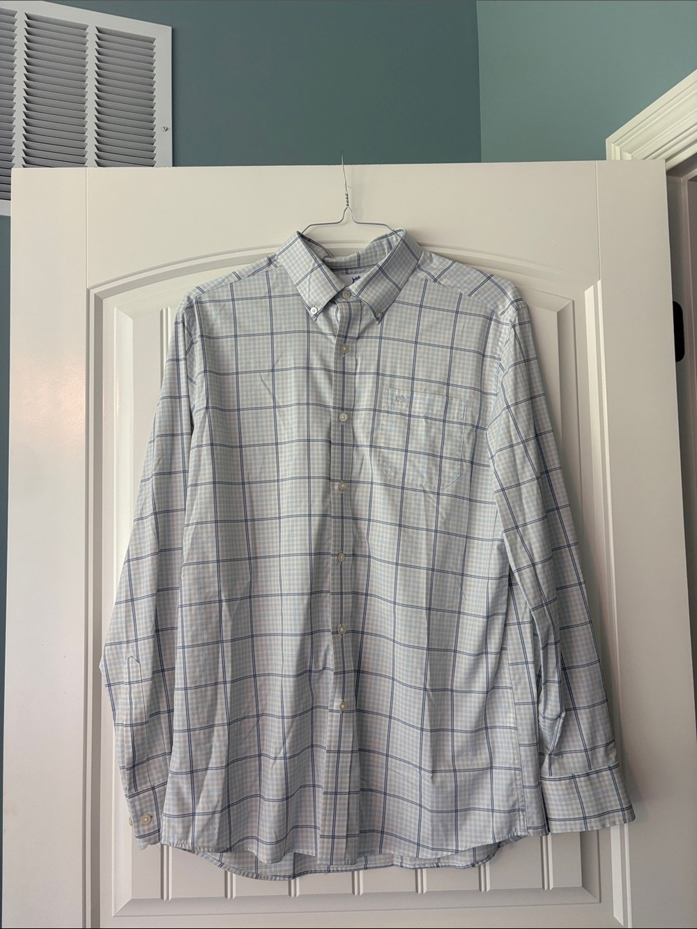 Southern Tide Light Blue Windowpane Button-Down Shirt